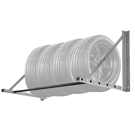 VEVOR Support rangement pneus mural pliable, réglable 81-122 cm, charge 136 kg. - Image 1