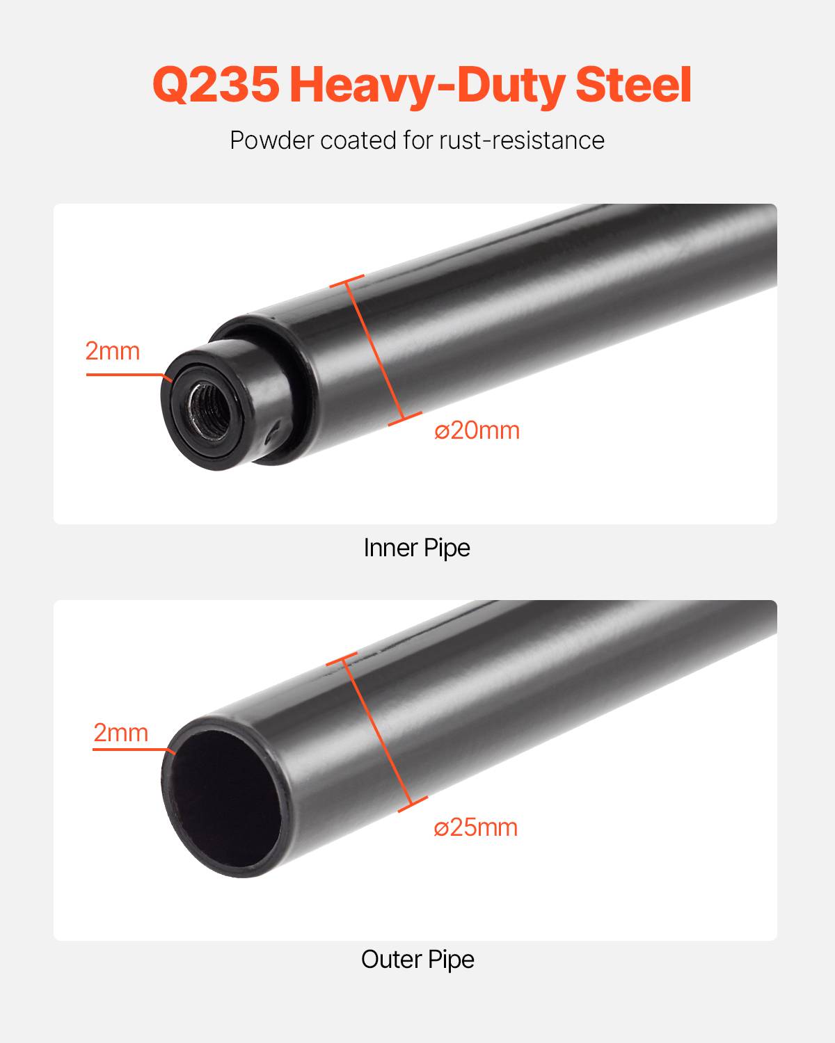 VEVOR Support rangement pneus mural pliable, réglable 81-122 cm, charge 136 kg. - Image 6