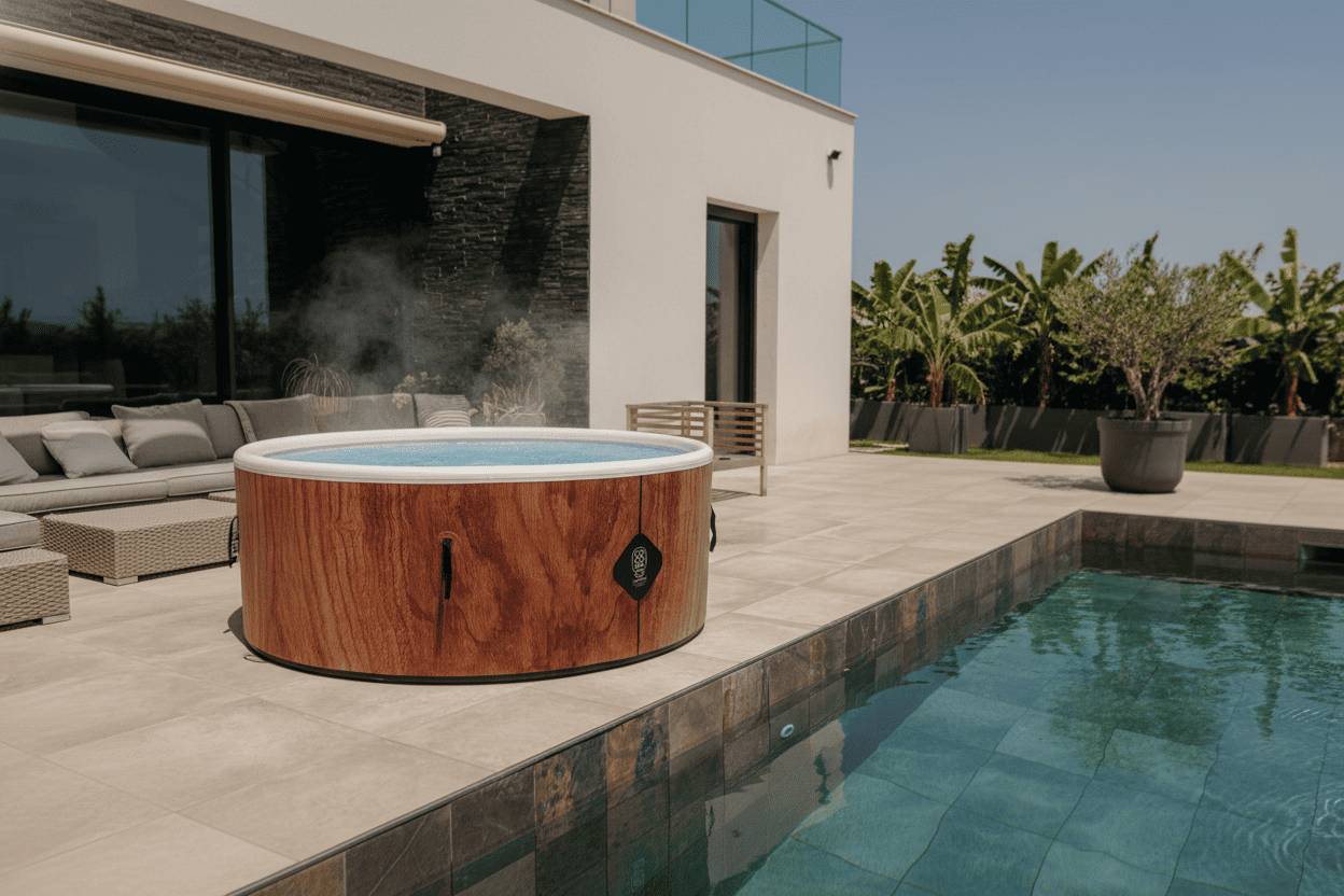 Coco Spa - Spa gonflable 4 places chauffant & massant imitation bois 180cm - Image 3