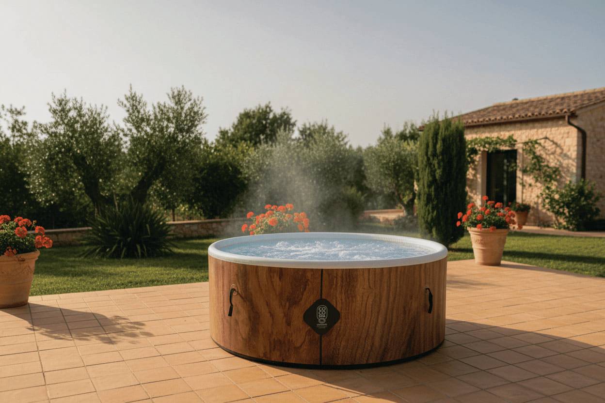 Coco Spa - Spa gonflable 4 places chauffant & massant imitation bois 180cm - Image 6