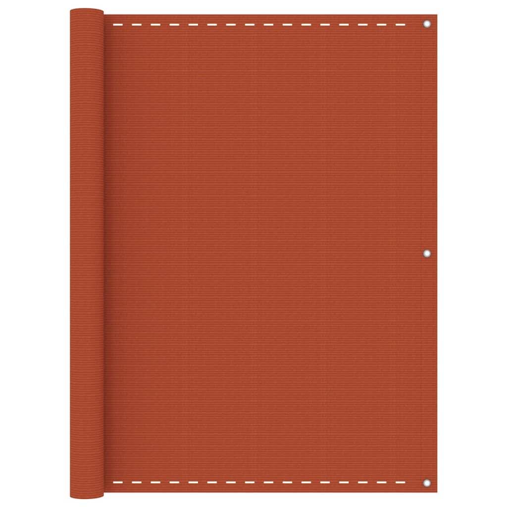 Helloshop26 - Écran de balcon brise pare vue protection confidentialité 120 x 600 cm PEHD orange - Imagen 1