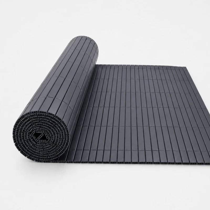 Canisse PVC anthracite renforcée double face 2 x 3 m – brise-vue imitation bambou