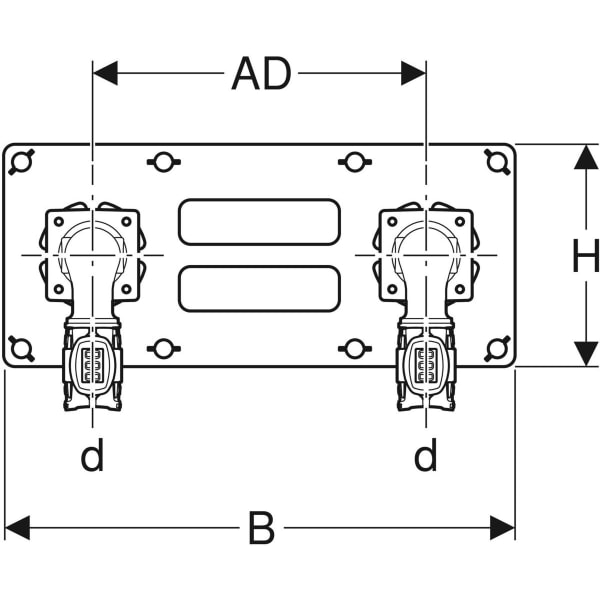 Kit d'applique GEBERIT Flowfit 90° - Double - Ø 20 mm - 619.621.00.1 - Image 3