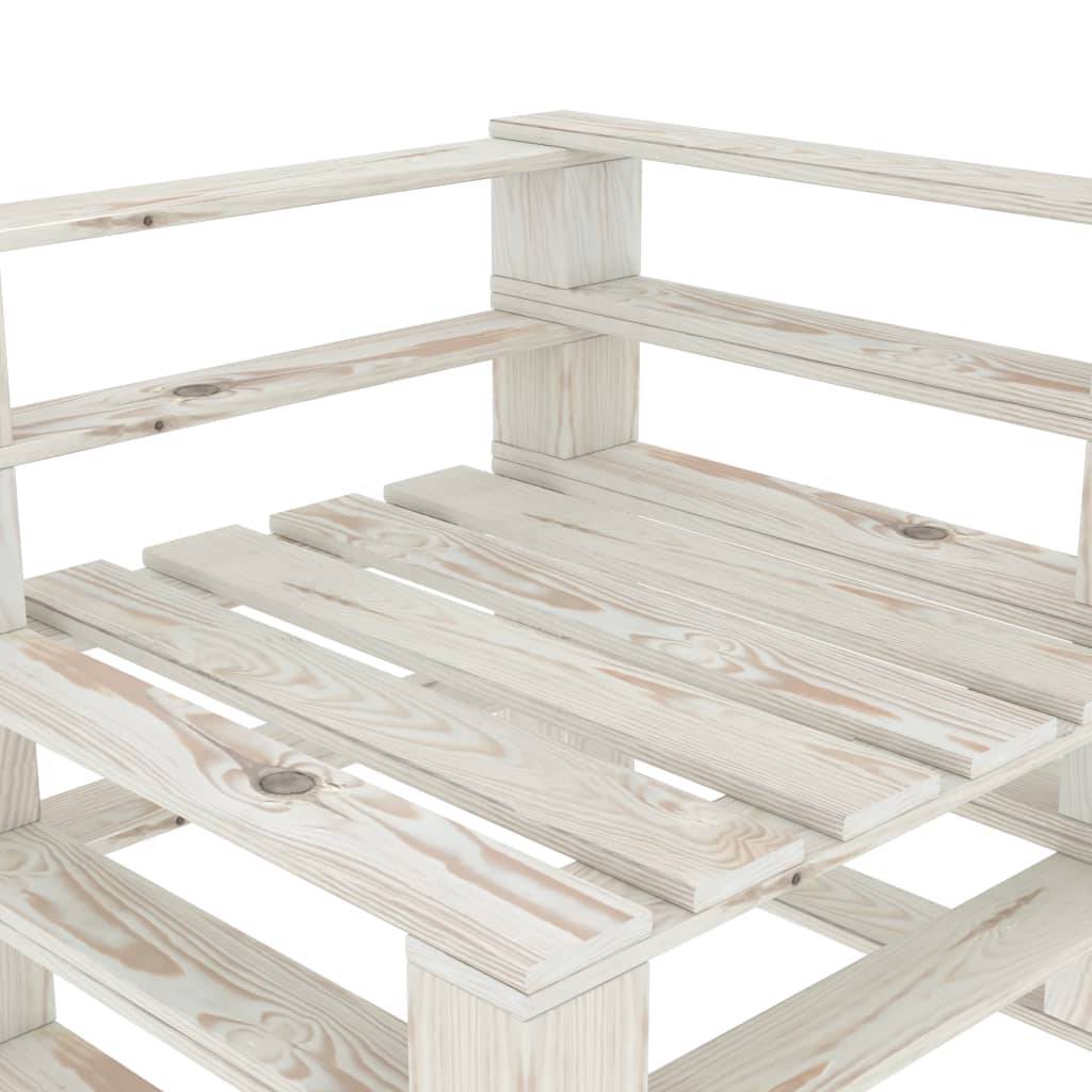 Helloshop26 - Canapé d'angle palette de jardin bois 70 x 67,5 x 60,8 cm blanc - Imagen 4