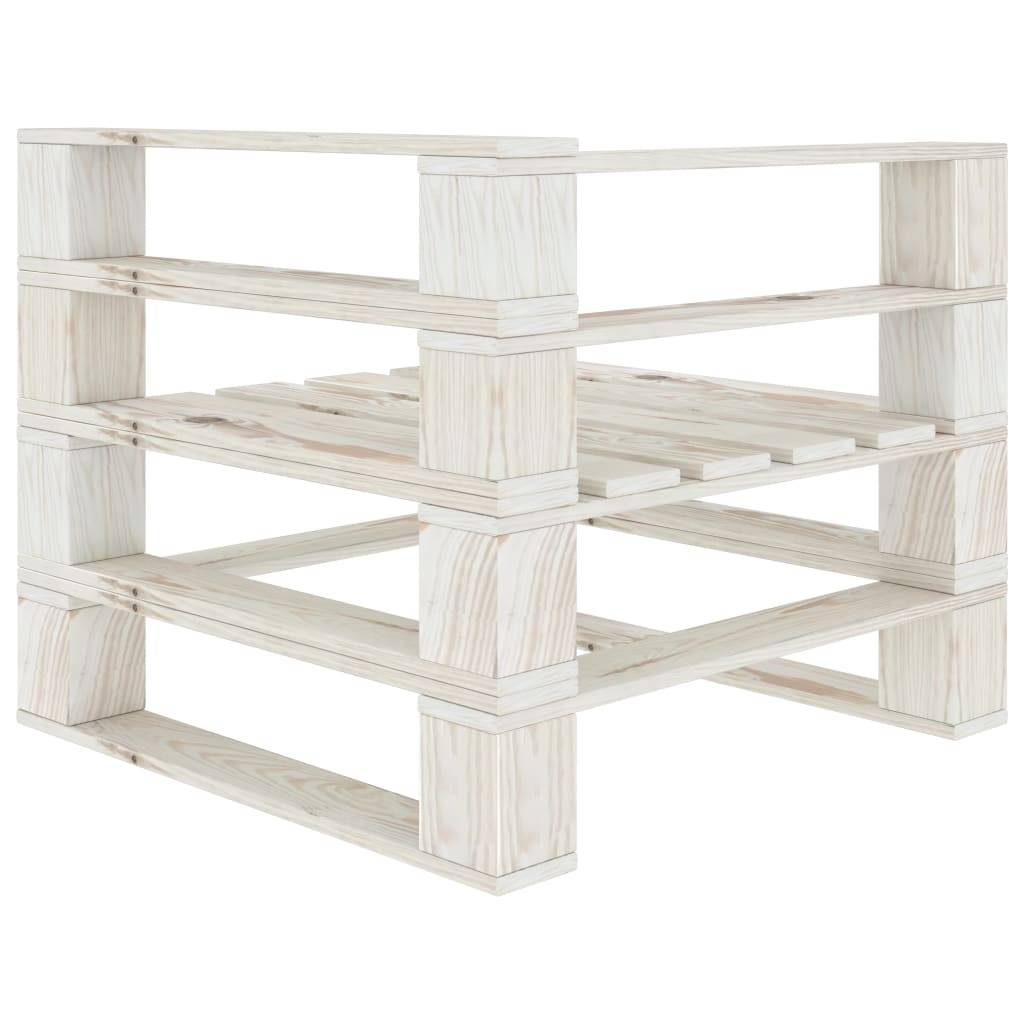 Helloshop26 - Canapé d'angle palette de jardin bois 70 x 67,5 x 60,8 cm blanc - Imagen 3