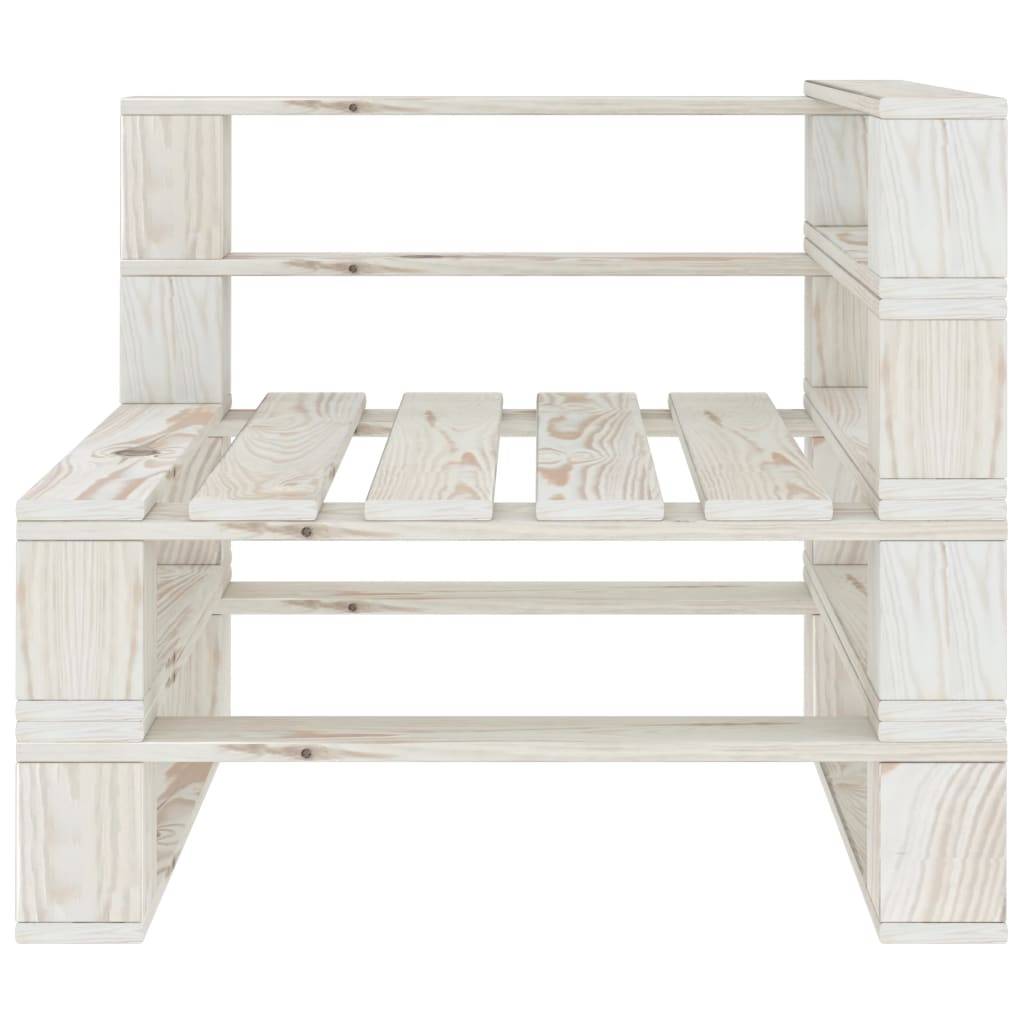 Helloshop26 - Canapé d'angle palette de jardin bois 70 x 67,5 x 60,8 cm blanc - Imagen 2