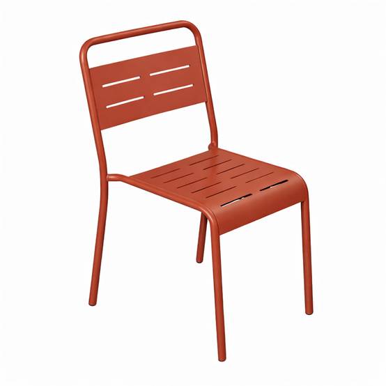 Lot de 6 chaises de jardin empilables terracotta BERGAME - Image 1