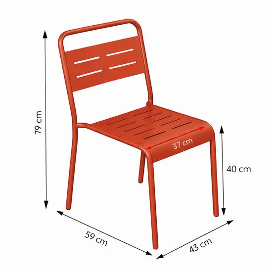 Lot de 6 chaises de jardin empilables terracotta BERGAME - Image 3