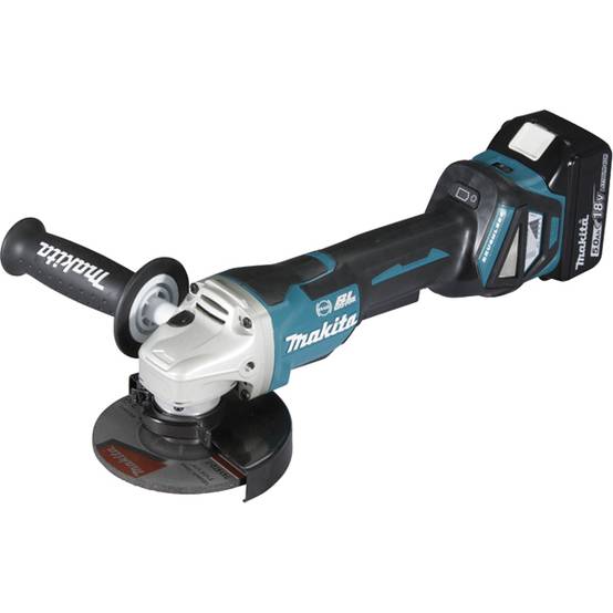Meuleuse MAKITA Ø125 mm 18V Li-Ion + 2 batteries 5.0 Ah, chargeur, coffret - DGA517RTJ