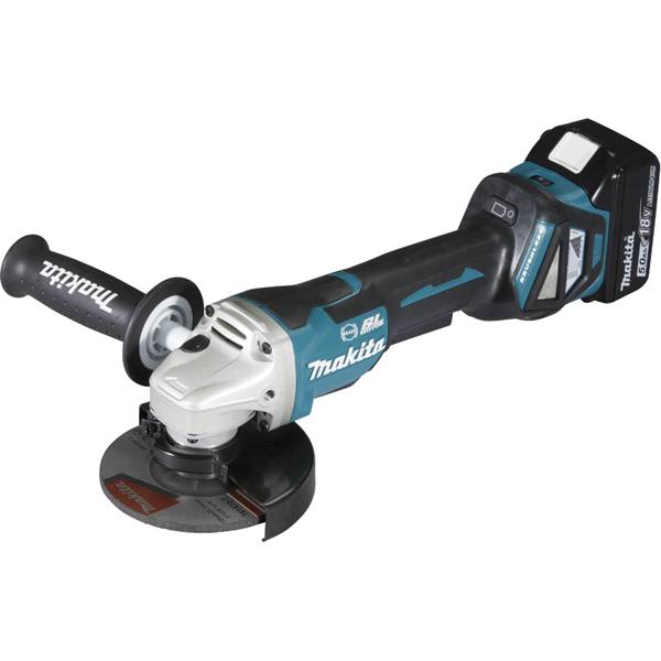 Meuleuse MAKITA Ø125 mm 18V Li-Ion + 2 batteries 5.0 Ah, chargeur, coffret - DGA517RTJ