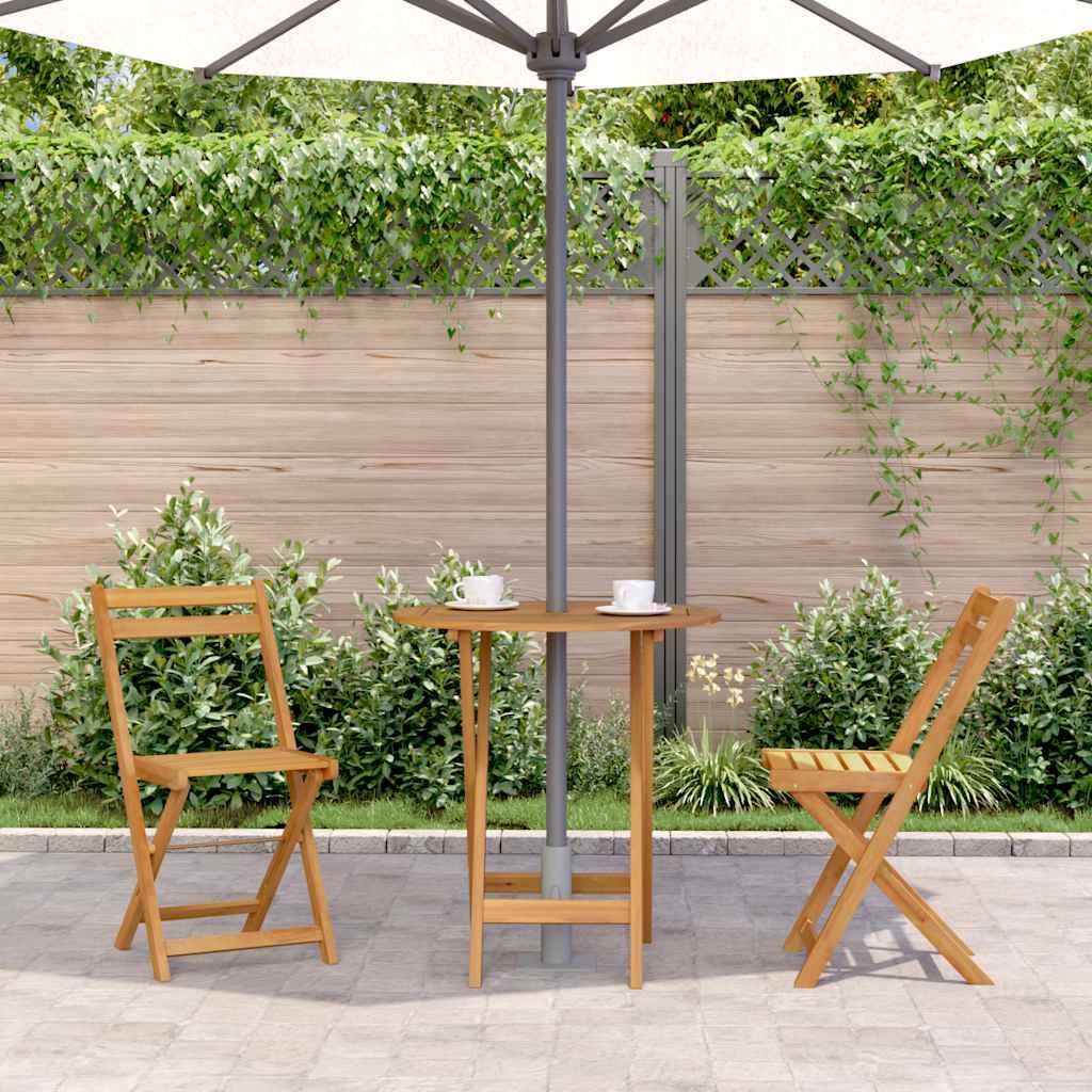 PANGIVO - Table pliable de jardin Bois d'acacia solide 70 x 75 cm - PANGIVO - Image 3