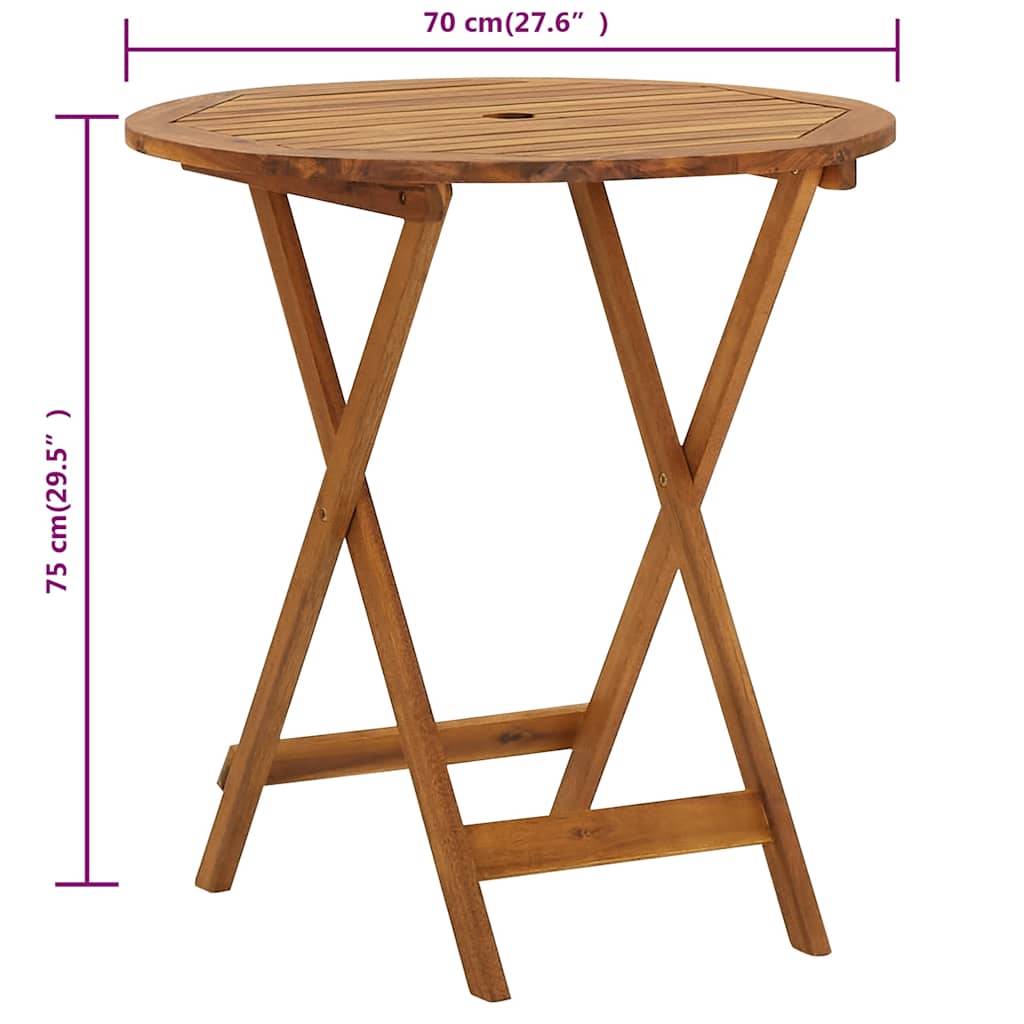 PANGIVO - Table pliable de jardin Bois d'acacia solide 70 x 75 cm - PANGIVO - Image 10