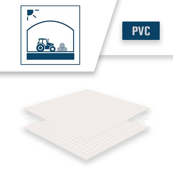 Bâche Tunnel agricole 6x10 m LP640TU Blanc Crème - Garantie 8 ans - Bâche PVC étanche pour Tunnel de stockage TECPLAST - Imagen 5