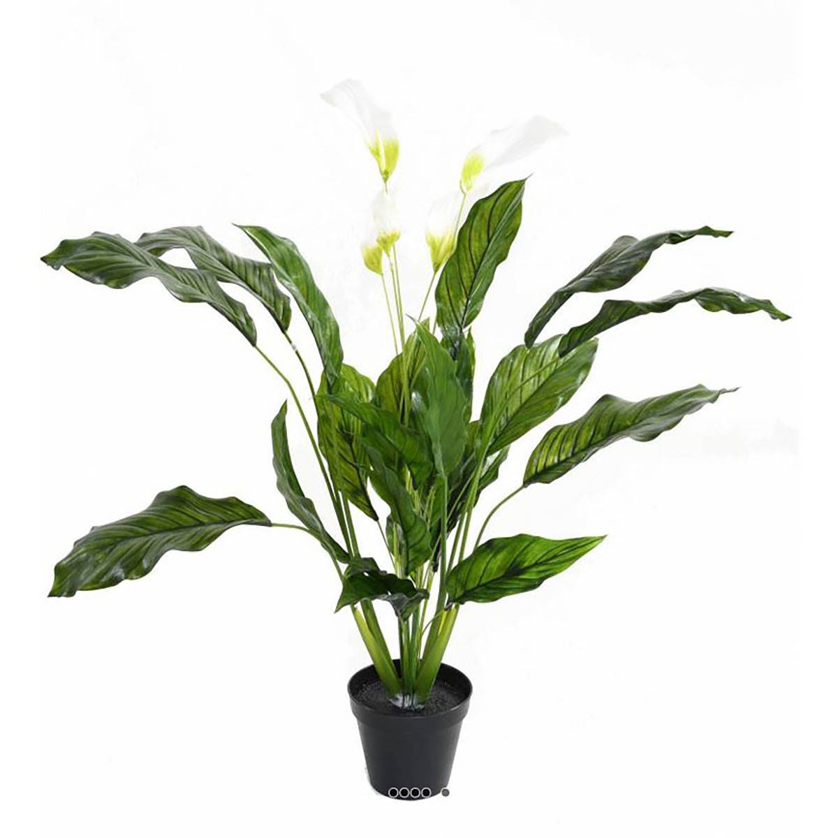Artificielles - Spatiphyllum artificiel en pot anti-Uv extérieur H 90 cm 4 fleurs - Imagen 1