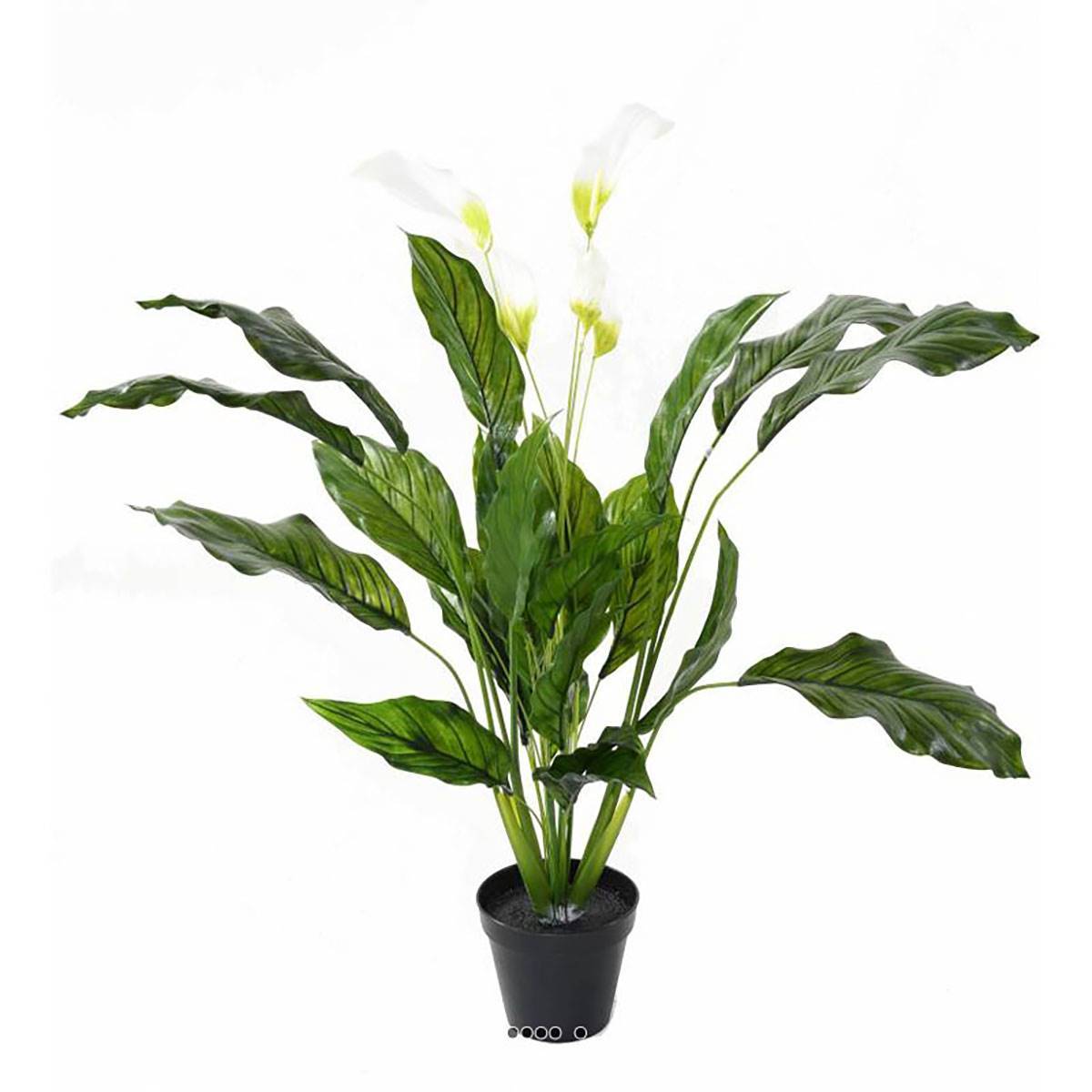 Artificielles - Spatiphyllum artificiel en pot anti-Uv extérieur H 90 cm 4 fleurs - Imagen 2