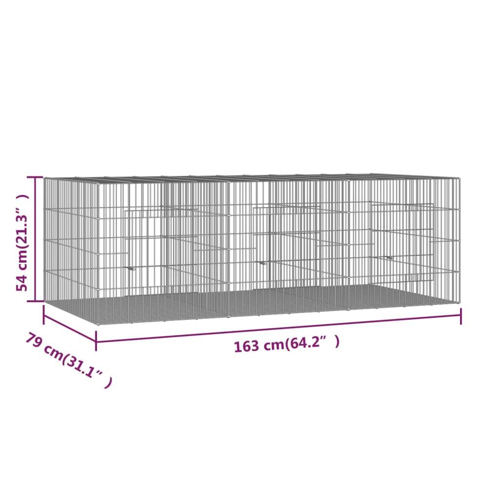 Vidaxl - Cage à lapin 3 panneaux 163x79x54 cm Fer galvanisé vidaXL 171569 - Imagen 3