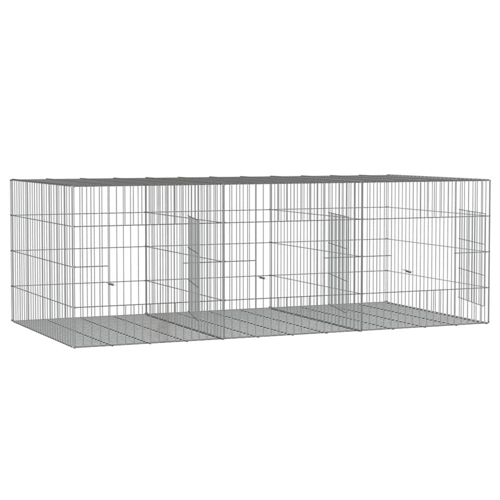 Vidaxl - Cage à lapin 3 panneaux 163x79x54 cm Fer galvanisé vidaXL 171569 - Imagen 5