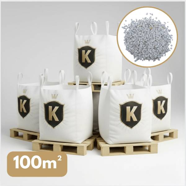 Gravier marbre blanc cristal 8/12 mm – Pack 5 Big Bag +/- 1,5T – 100 m² - Image 1