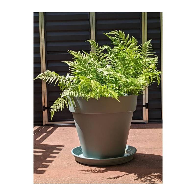 Riviera - Bac A Fleurs Rond Riviera Soleilla - Plastique - Diametre 60 Cm Vert Argile - Image 1