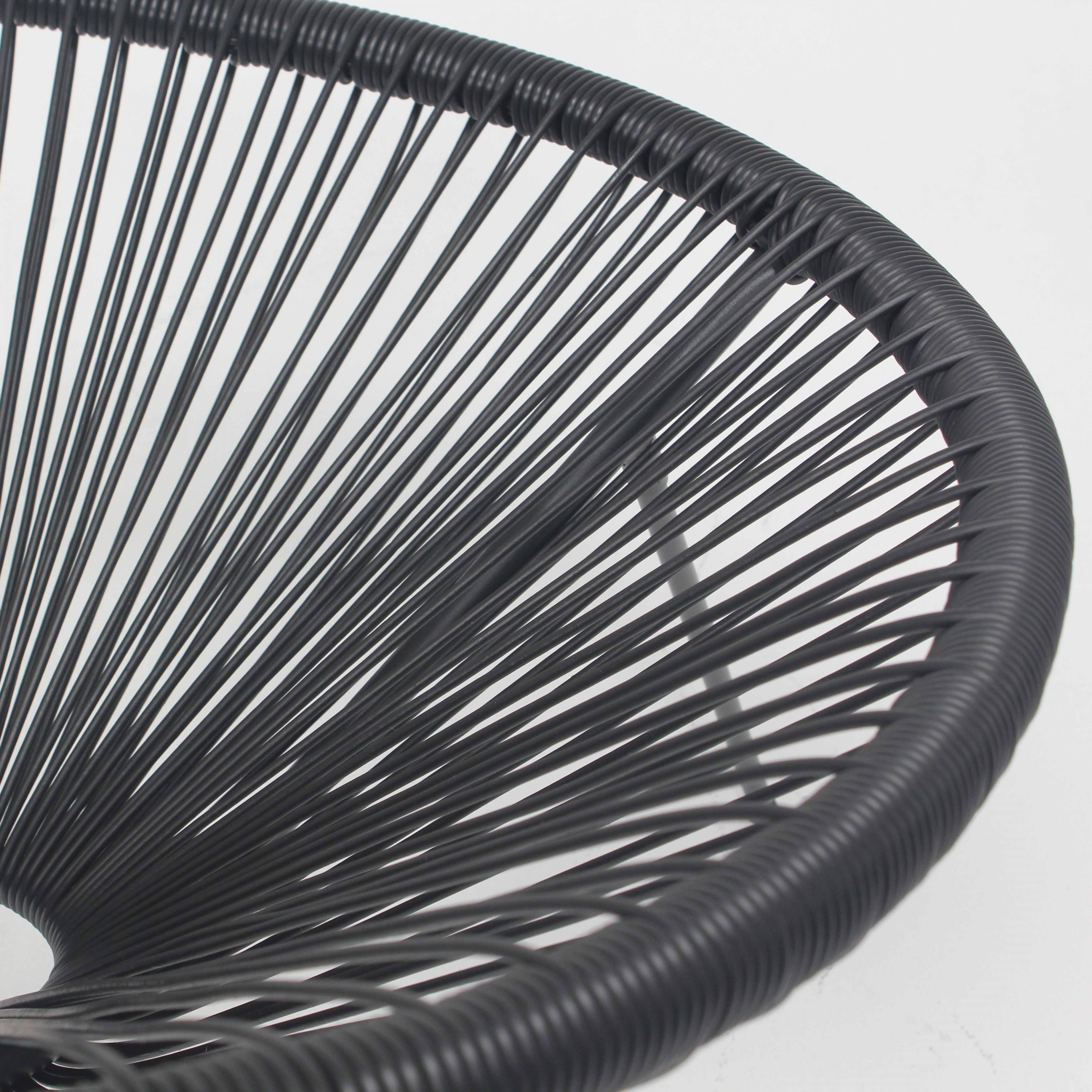 Oviala - Fauteuil en résine tressée noir Ovo - Oviala - Imagen 6