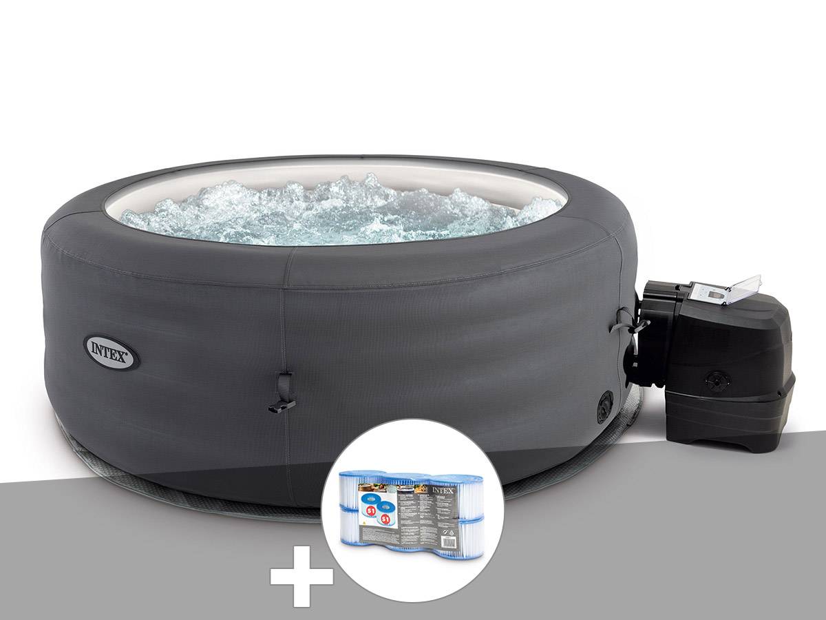 Kit spa gonflable Intex PureSpa Access rond Bulles 4 places + 6 filtres - Imagen 1