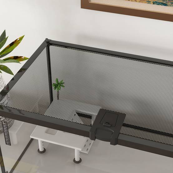Terrarium Habitat Verre Reptiles Lézards Ventilé Anti-fuite 50x30x25cm Noir - ComfortXL Outdoor Living - Image 10