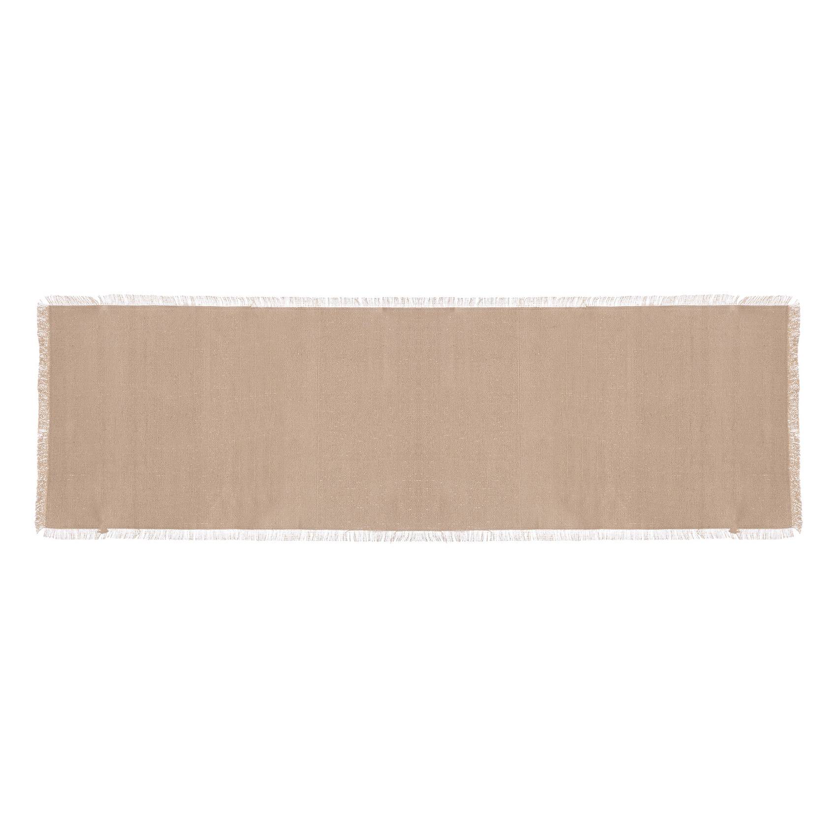 Chemin de table à franges - SECRET DE GOURMET - Coton - Beige - Image 1