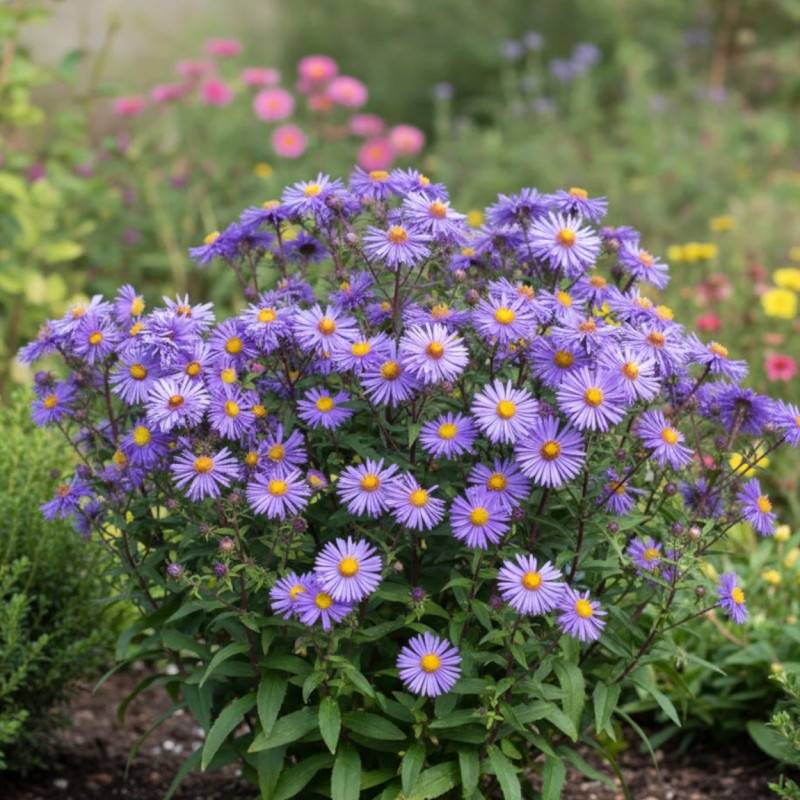 Aster grand d'automne Barr's Blue à fleurs Bleue/ - feuillage Caduc - Godet - 5/20 cm