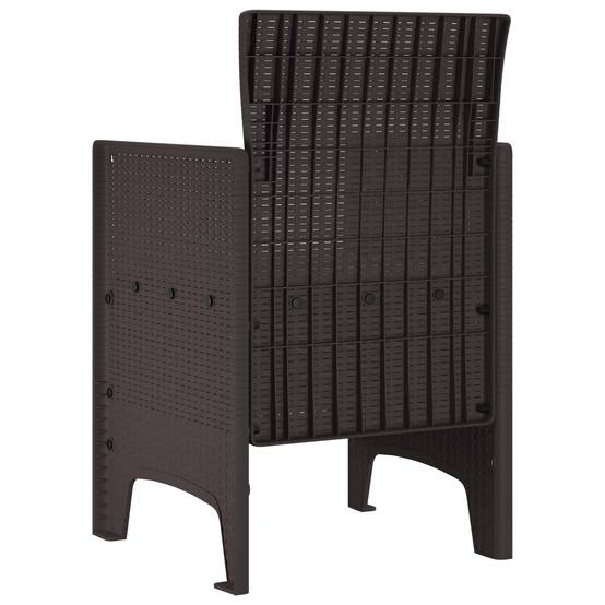 PANGIVO - Chaise de jardin polypropylènes marrons 53 x 49 x 85 cm, Poids :24.6kg - PANGIVO - Image 5