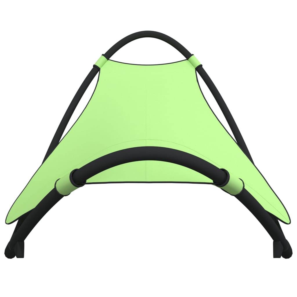 Helloshop26 - Transat chaise longue bain de soleil lit de jardin terrasse meuble d'extérieur à bascule avec roues acier et textilène vert - Imagen 2