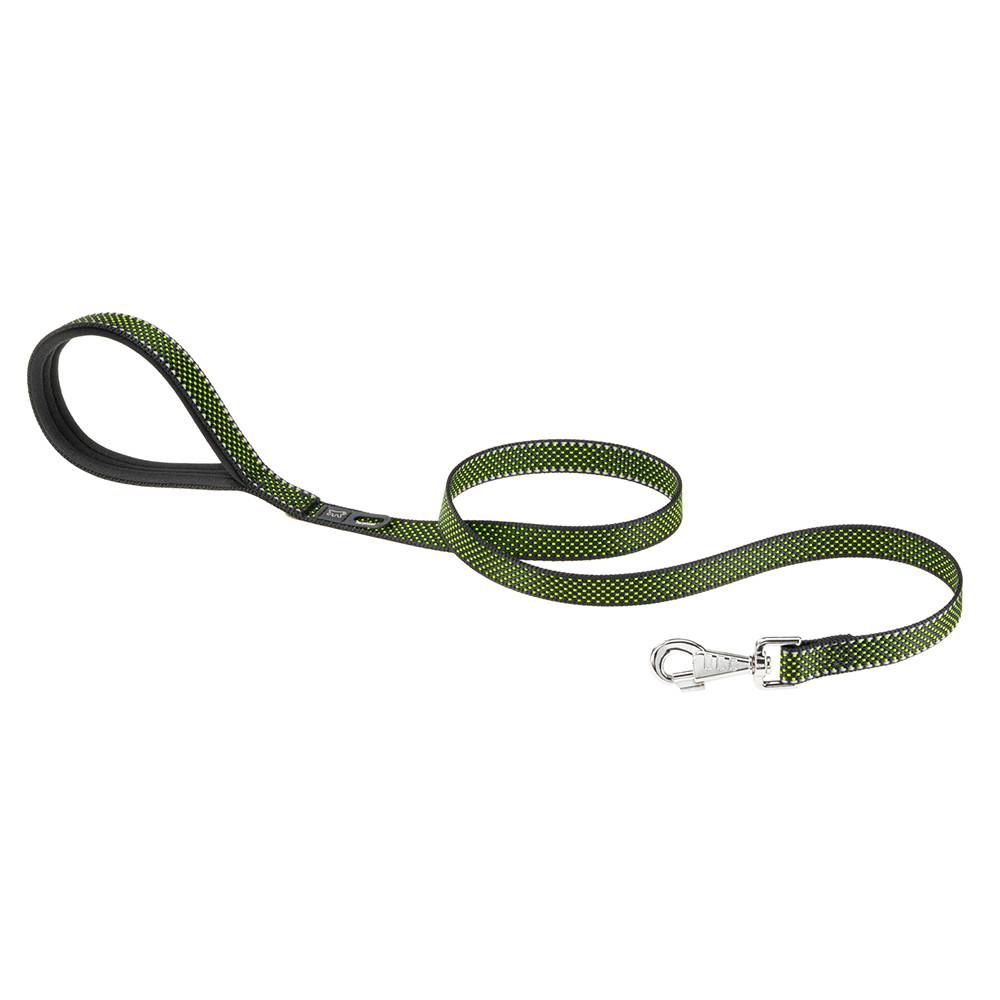 Ferplast - Laisse Réfléchissante pour Chiens DAYTONA DELUXE G20/120, Support Sachets Hygieniques, Poignée Rembourrée, Noir-Vert - Imagen 1