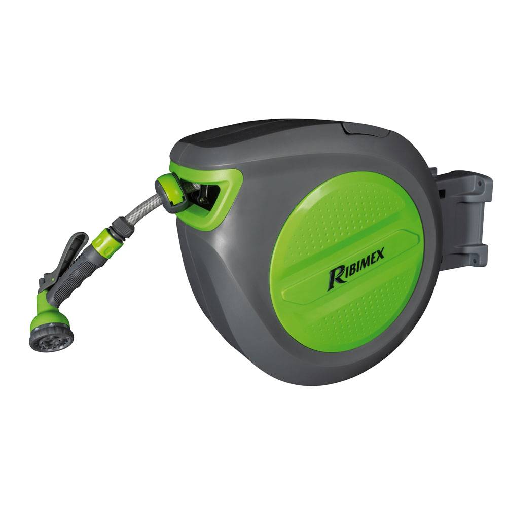 Ribimex - Dévidoir enrouleur d'arrosage Acquaroll20+ auto avec 20m de tuyau diamètre 15mm - Image 1