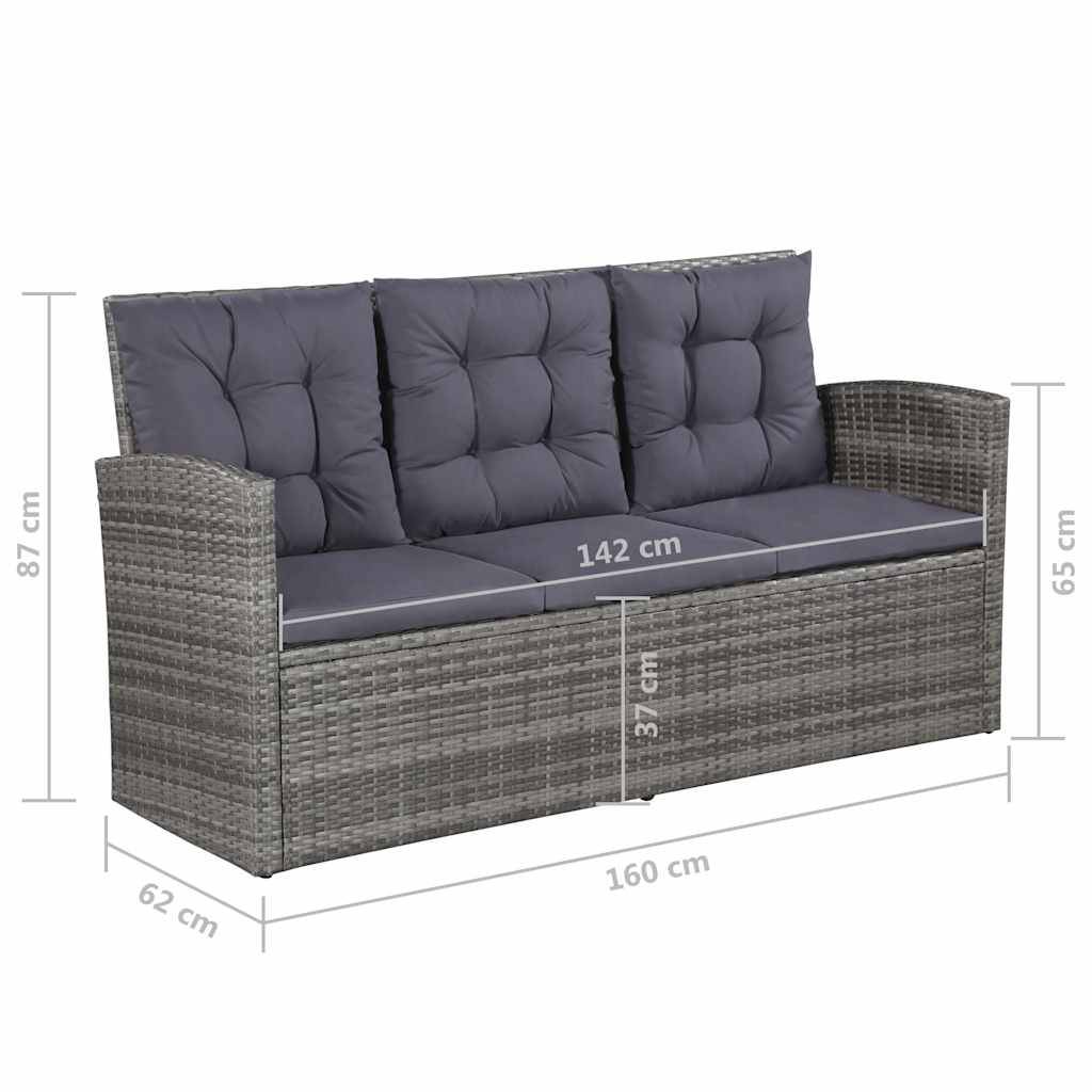 Vidaxl - Salon de jardin 6 pcs avec coussins résine tressée gris vidaXL 43960 - Image 3
