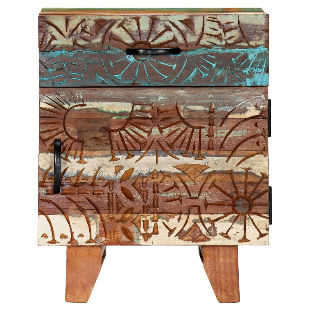 Vidaxl - Table de chevet sculptée à la main 40x30x50cm Bois récupération - vidaXL - Imagen 3