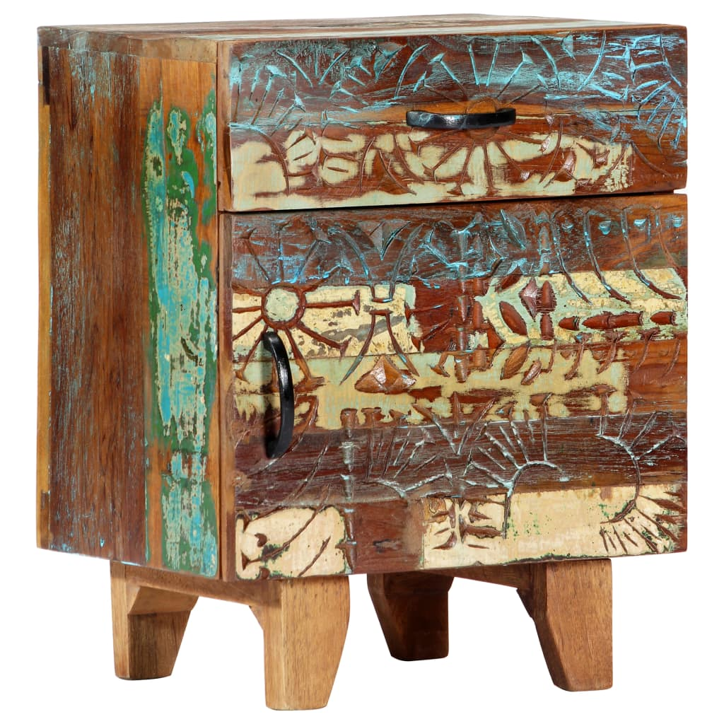 Vidaxl - Table de chevet sculptée à la main 40x30x50cm Bois récupération - vidaXL - Imagen 2