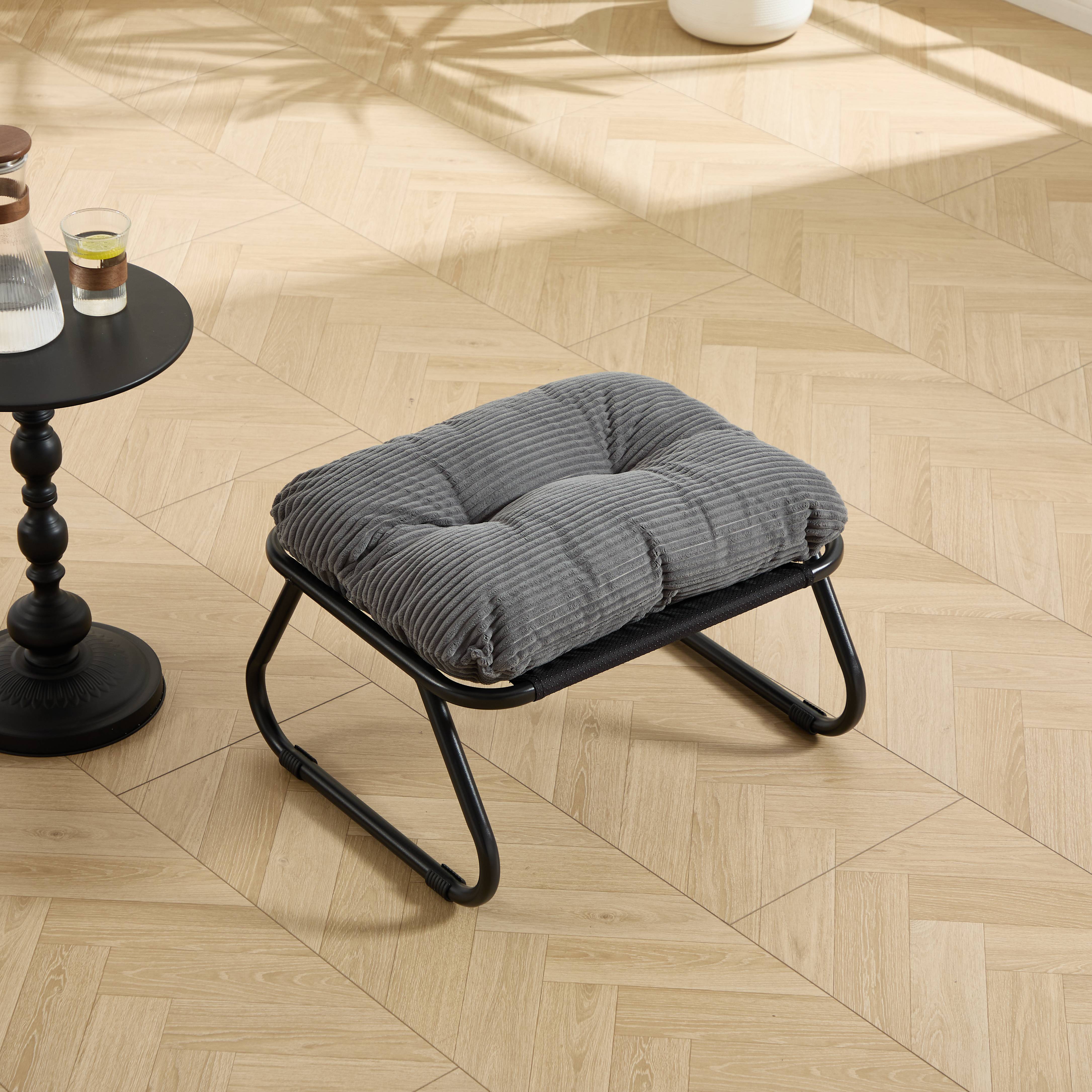 ComfortXL - Fauteuil de relaxation lounge en acier intérieur extérieur avec repose pieds gris - ComfortXL Outdoor Living - Image 5