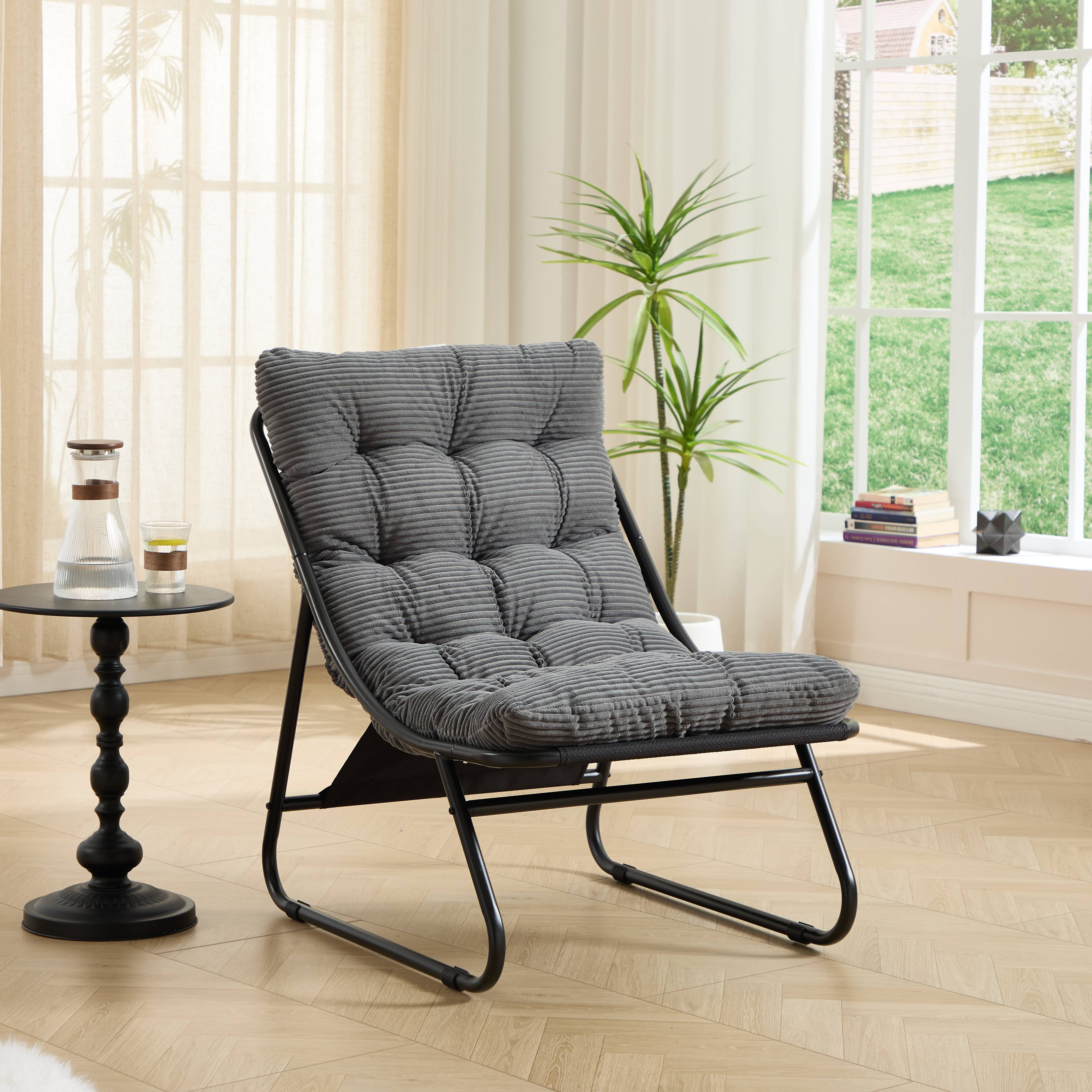 ComfortXL - Fauteuil de relaxation lounge en acier intérieur extérieur avec repose pieds gris - ComfortXL Outdoor Living - Image 6