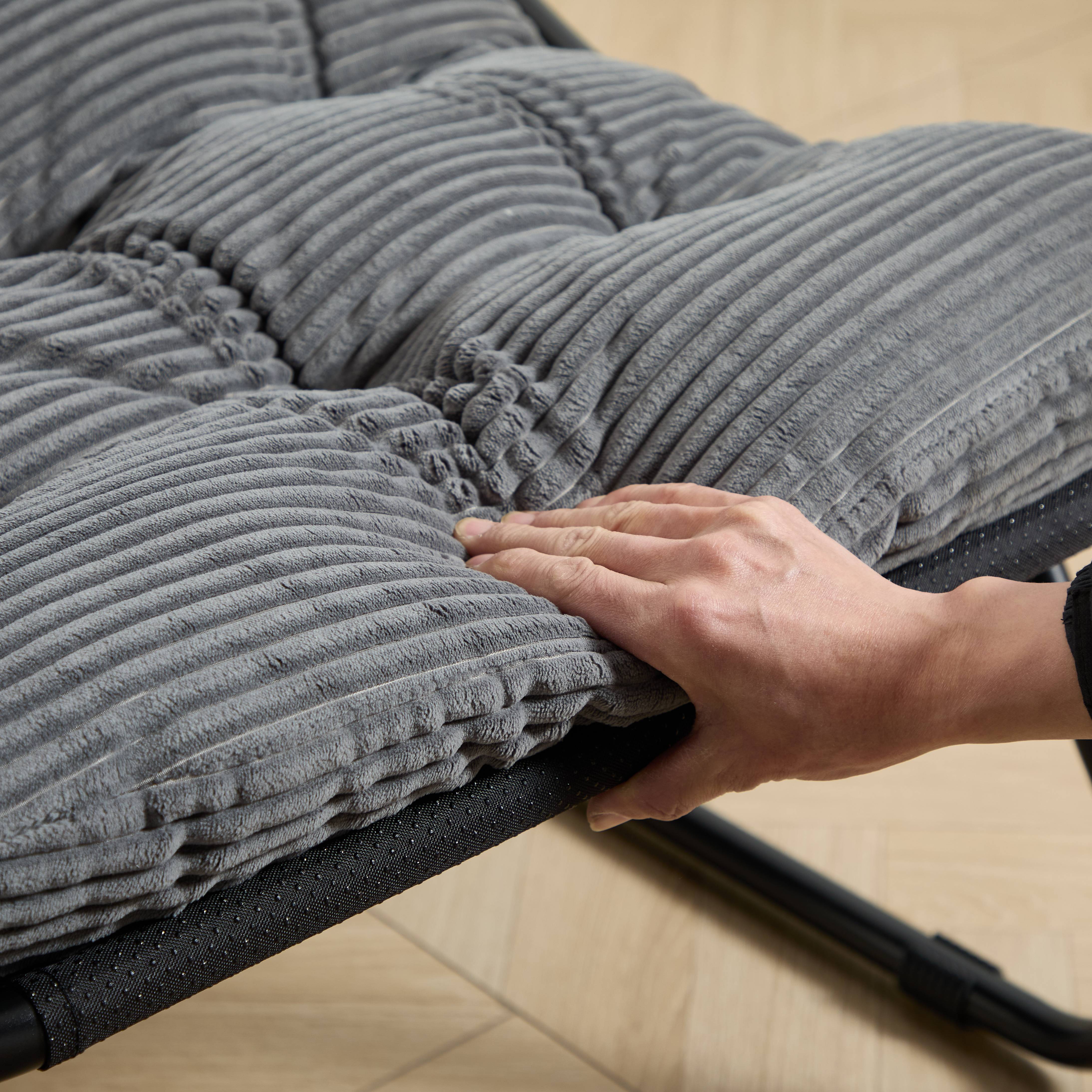 ComfortXL - Fauteuil de relaxation lounge en acier intérieur extérieur avec repose pieds gris - ComfortXL Outdoor Living - Image 7