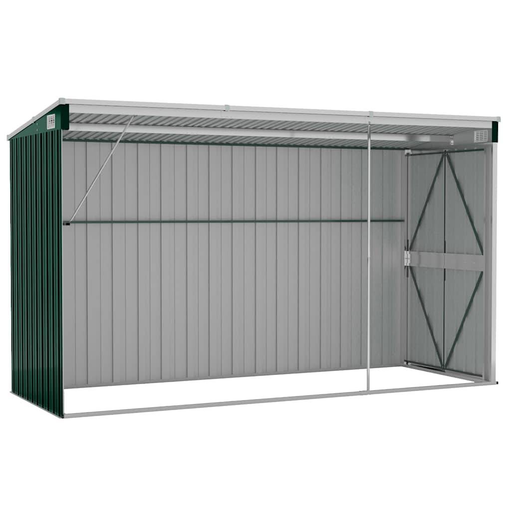 PANGIVO - Abri de jardin mural avec double porte - Acier galvanisé - Vert - 118x288x178 cm - Surface au sol 3,4m² - PANGIVO - Image 4
