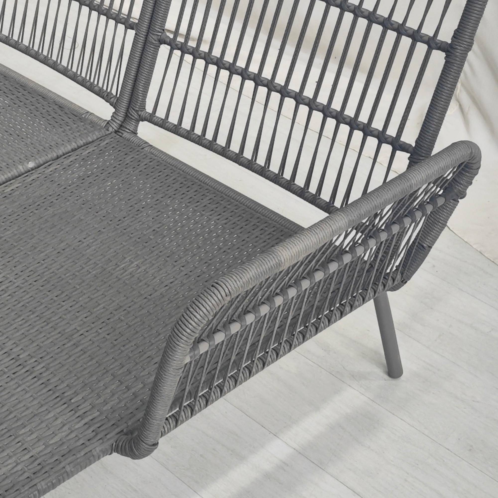Outsunny - Salon de jardin d'angle 4 pers. style colonial table basse coussins grand confort inclus résine tressée gris - Outsunny - Imagen 4
