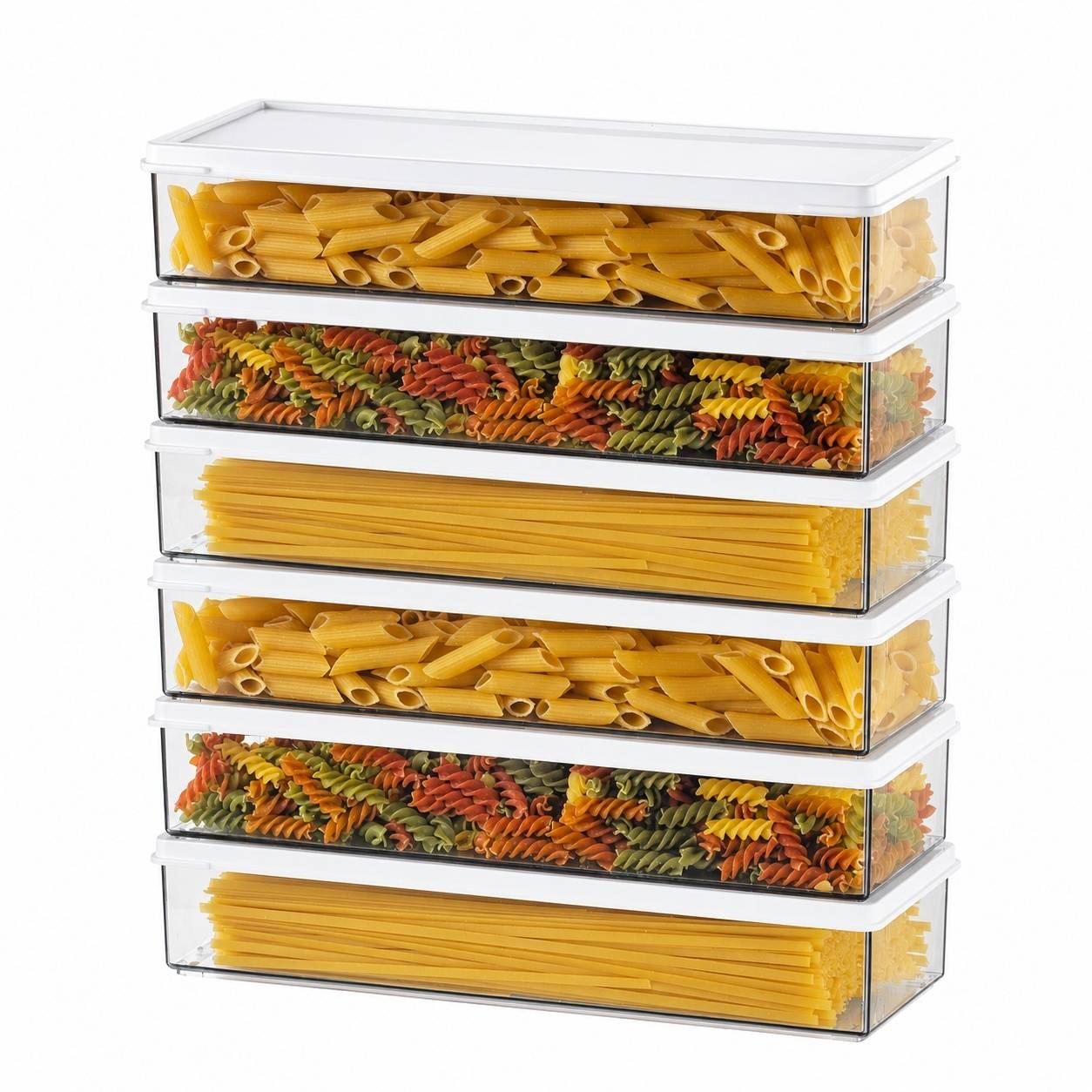Boîte de Conservation Pâtes Alimentaire Plastique Alimentaire Hermétique Empilable Lot de 3 - Image 1