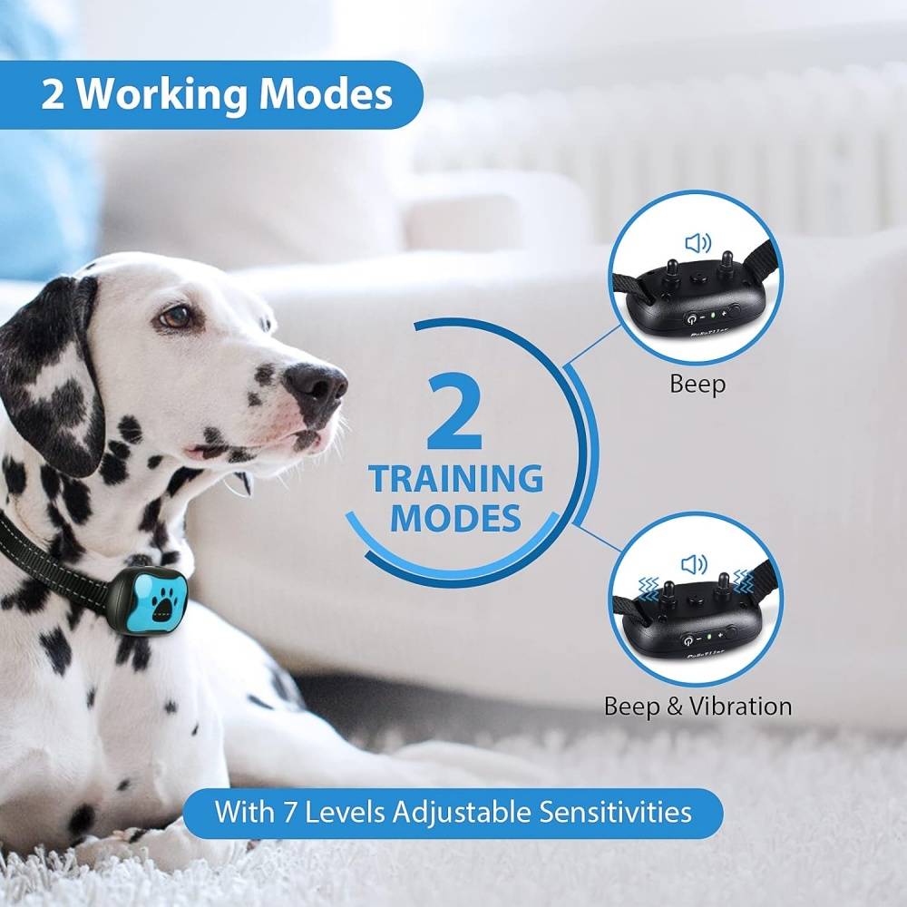IntiMeg - Collier anti-aboiement pour chien, 7 niveaux de sensibilité, rechargeable, étanche, IntiMeg - Imagen 4