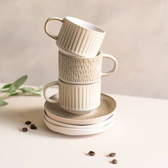 Coffret de 4 tasses avec sous tasses Miyaki 18 cl - Image 4