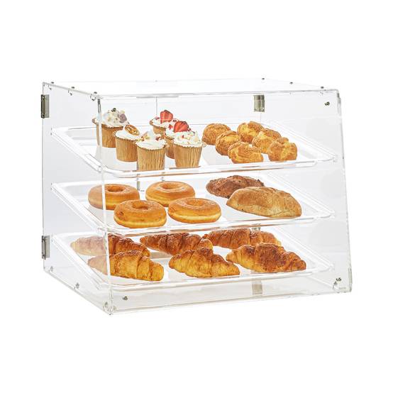 VEVOR Présentoir pâtisserie 3 niveaux acrylique, étagère amovible pour pain, bonbons, restaurant. - Image 1