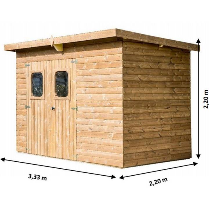 Habrita - Abri THEORA en bois massif sans plancher, toit mono pente 7,33 m² Habrita - Imagen 3