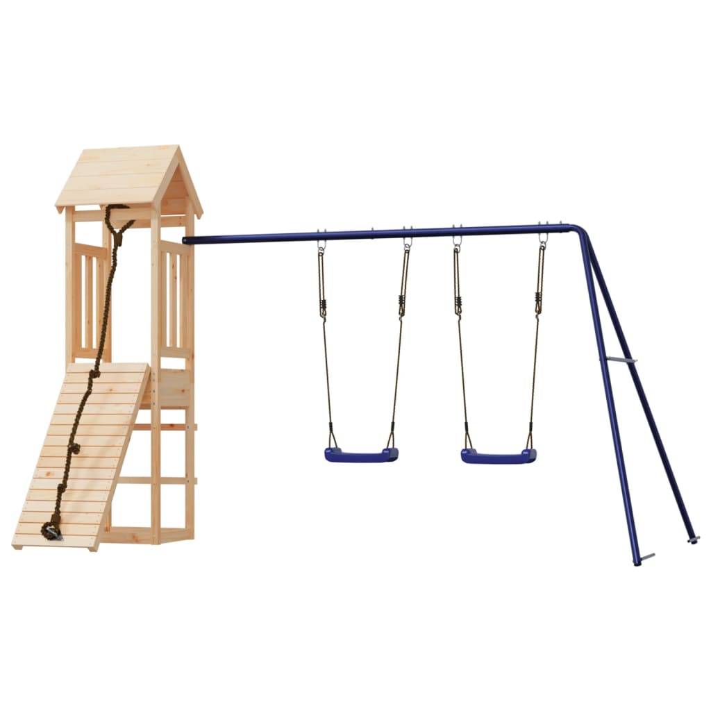 Helloshop26 - Aire de jeux d'extérieur balançoires toboggan portiques robuste jeux jardin 308 x 196 x 207 cm bois de pin massif - Imagen 2