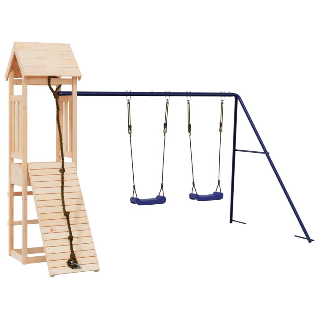 Helloshop26 - Aire de jeux d'extérieur balançoires toboggan portiques robuste jeux jardin 308 x 196 x 207 cm bois de pin massif - Imagen 1