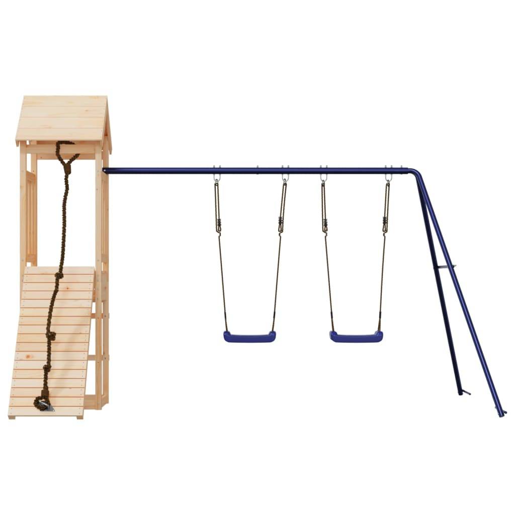 Helloshop26 - Aire de jeux d'extérieur balançoires toboggan portiques robuste jeux jardin 308 x 196 x 207 cm bois de pin massif - Imagen 3