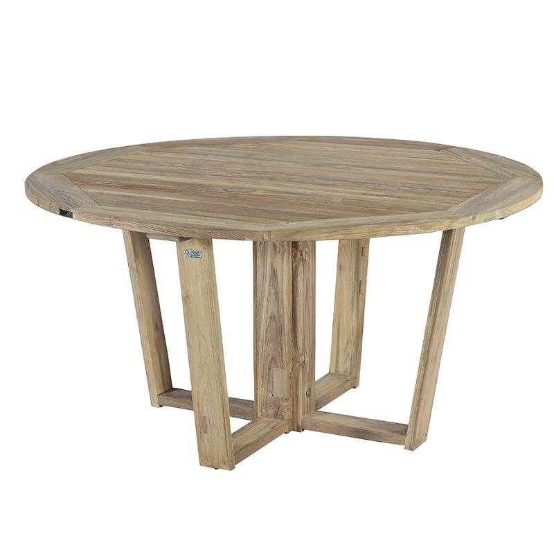 Table ronde en teck recyclé 150 cm Newhaven - Gecko Jardin - Imagen 2