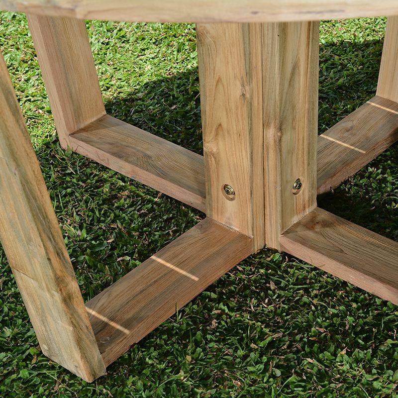 Table ronde en teck recyclé 150 cm Newhaven - Gecko Jardin - Imagen 4